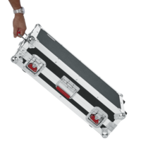 LARGE TOUR GRADE PEDAL BOARD AND FLIGHT CASE FOR 10-14 PEDALS. REMOVABLE 24"X11" PEDAL